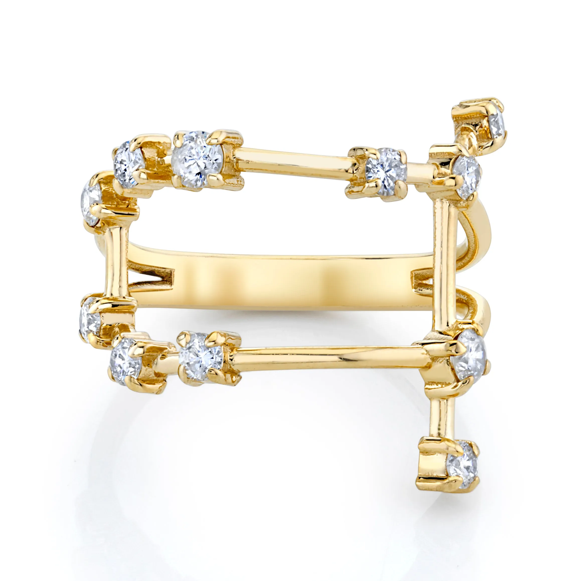 14k Prong Set Gemini Constellation Ring | Ready to Ship