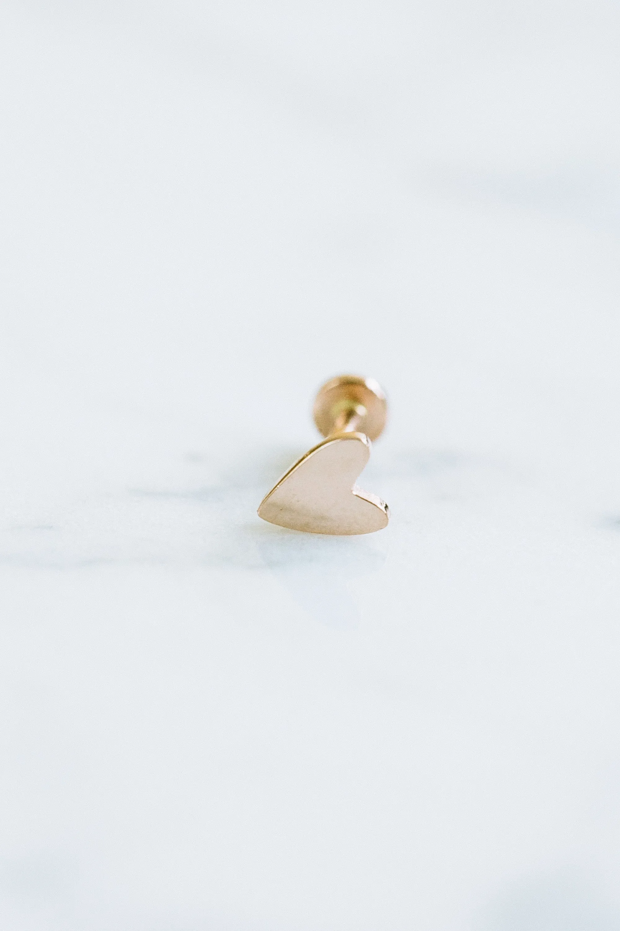 Solid Gold Heart Cartilage Helix Tragus Conch Earring