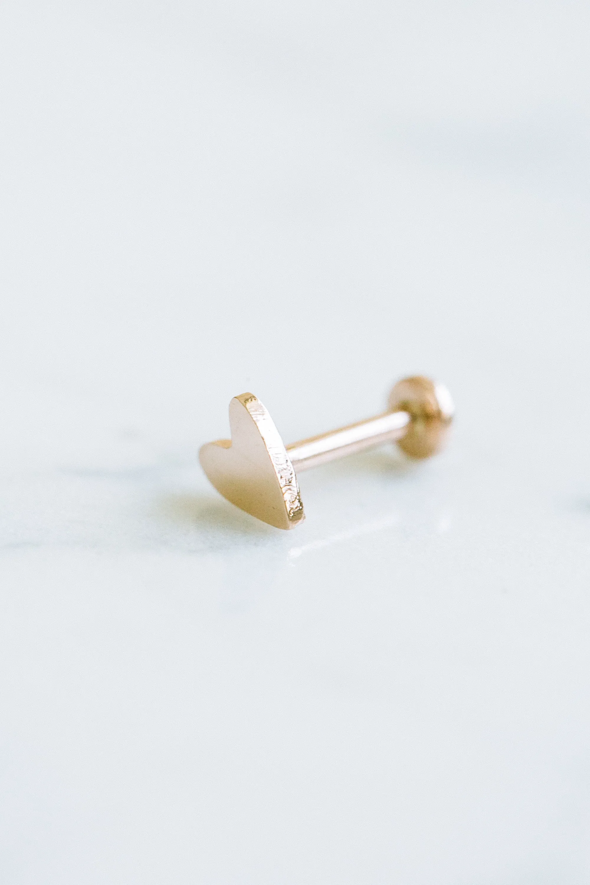 Solid Gold Heart Cartilage Helix Tragus Conch Earring