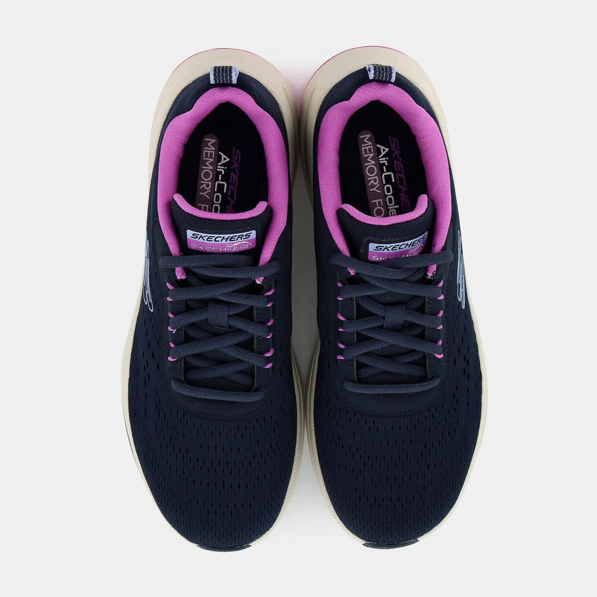 Navy Blue Skech-Air Meta Sportive Running Shoes