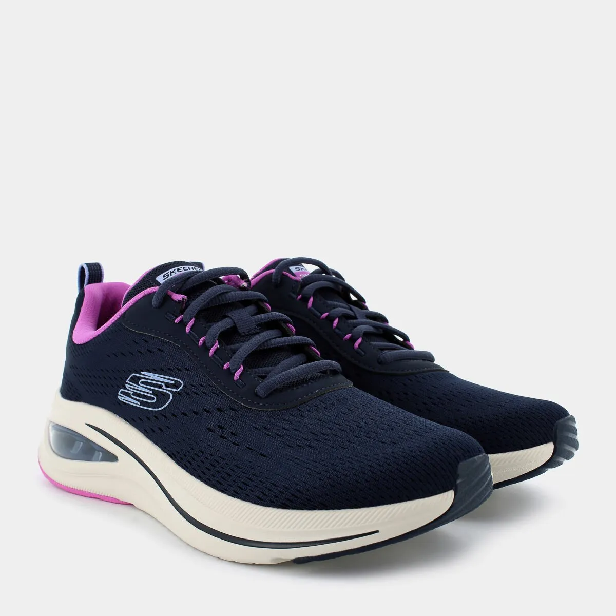 Navy Blue Skech-Air Meta Sportive Running Shoes