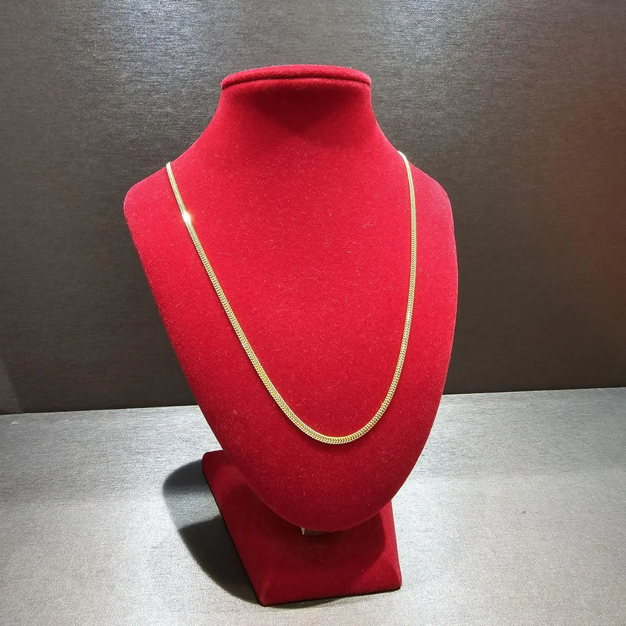 22k Gold Flat Chain Necklace