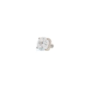 2.5mm Tiffany Prong-Set Brilliant-Cut Gem Threaded End in White Gold