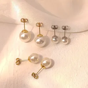 3 Pairs Pearl Stud Earrings Set Surgical Stainless Steel Ear Pin