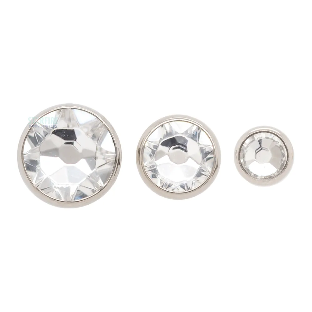 3mm Crystal Flat Backed Faceted Gem Threaded End