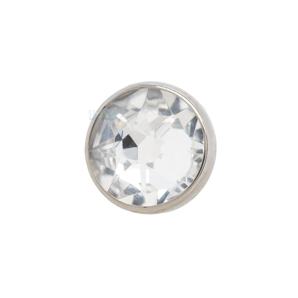 3mm Crystal Flat Backed Faceted Gem Threaded End