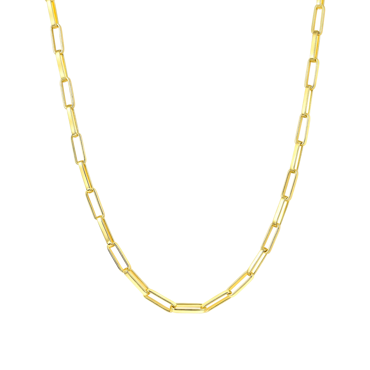 4mm Yellow Gold Paper Clip Chain Gift Set