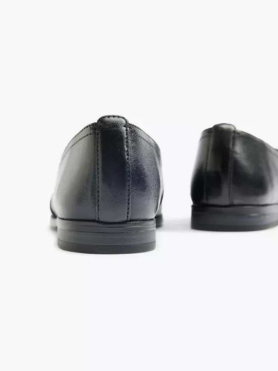 5th Avenue  Black Leather Flat Loafer