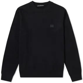 Acne Studios Black Knit Crewneck with Face Design