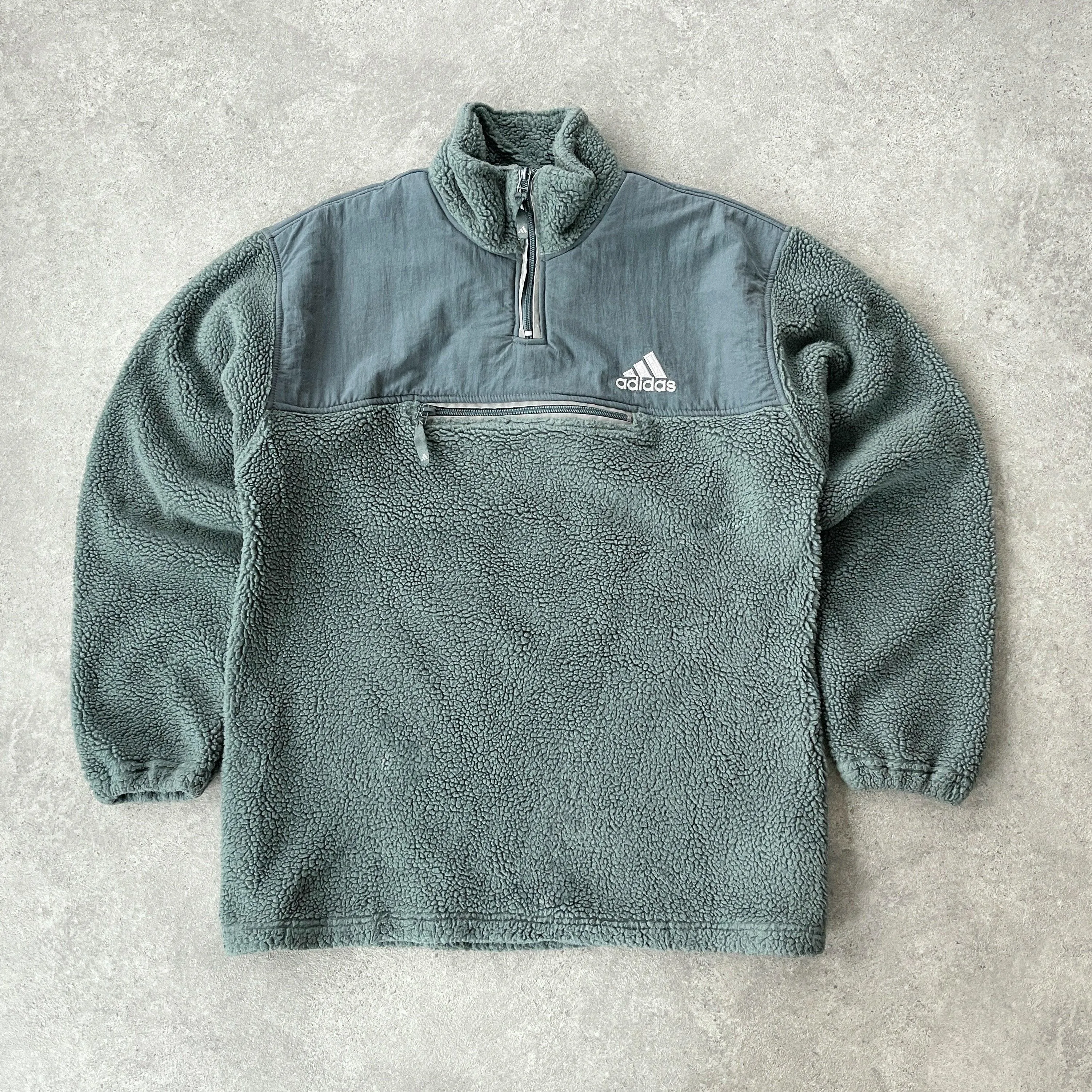 Adidas 1999 deep pile sherpa fleece jacket (L) - Shop Now