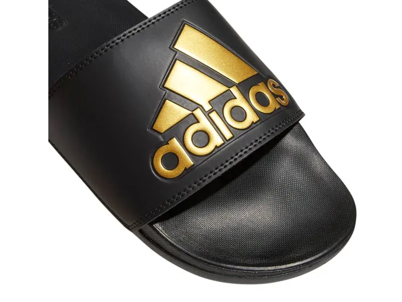 Adidas Men's Adilette Comfort Black Gold Slides.