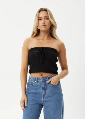 AFENDS Knit Strapless Top for Women - Riley Collection - Black.