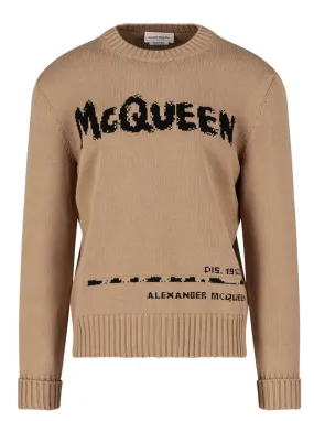 Graffiti Logo Intarsia Knit Jumper by Alexander McQueen