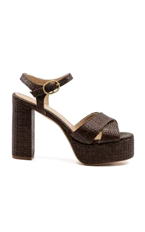 Andrea Gomez Bella Raffia Platform Sandals