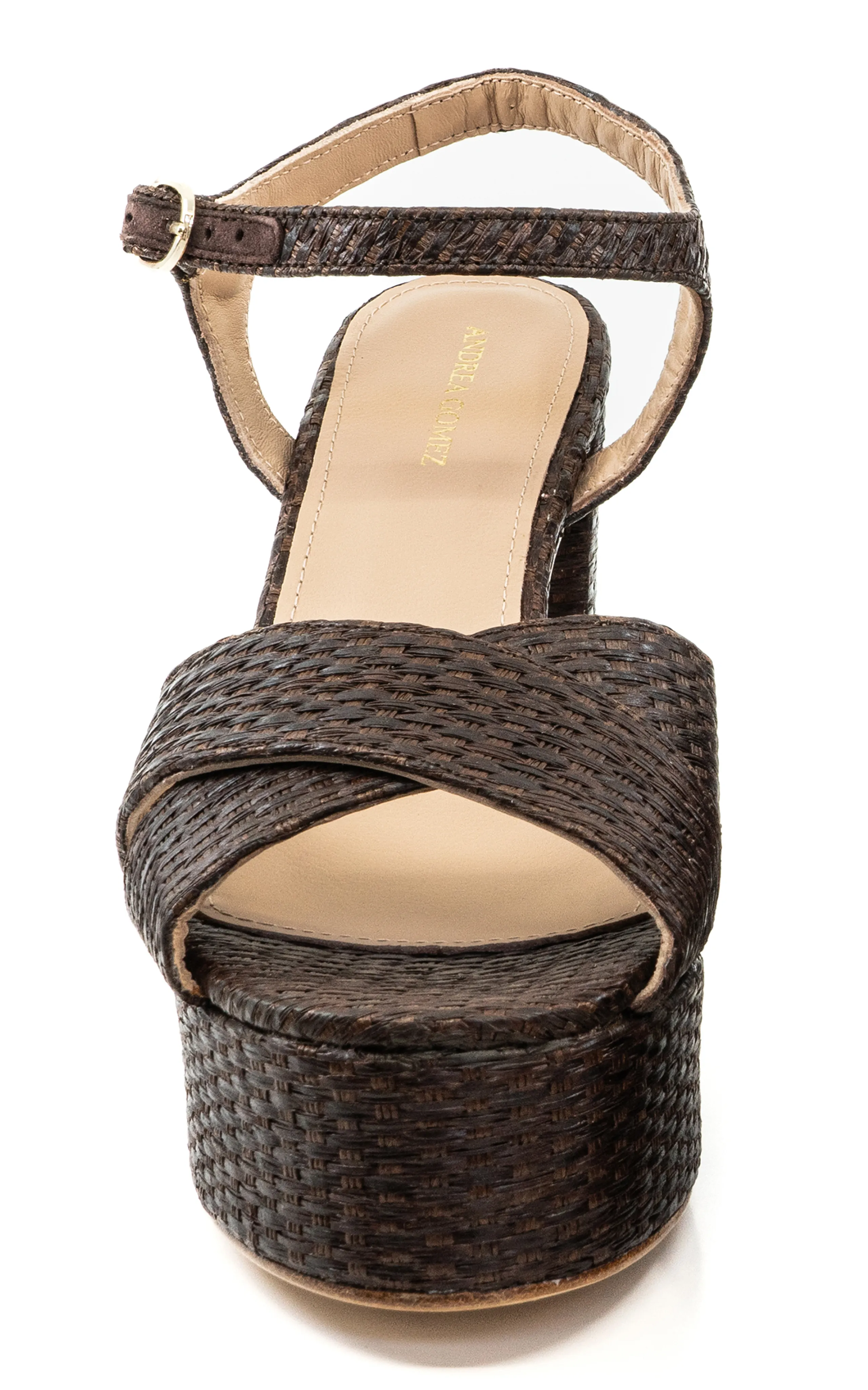 Andrea Gomez Bella Raffia Platform Sandals