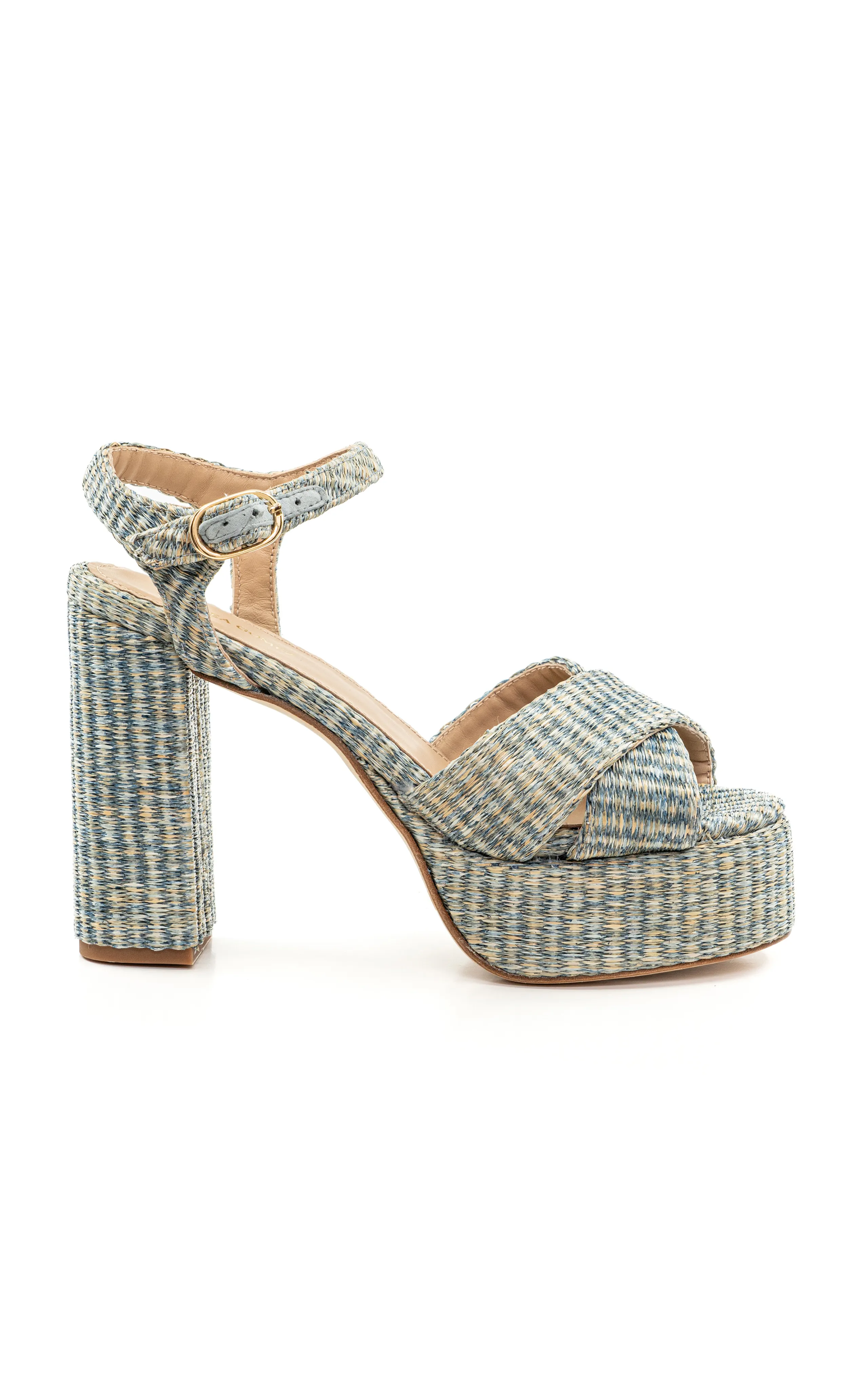 Andrea Gomez Bella Raffia Platform Sandals