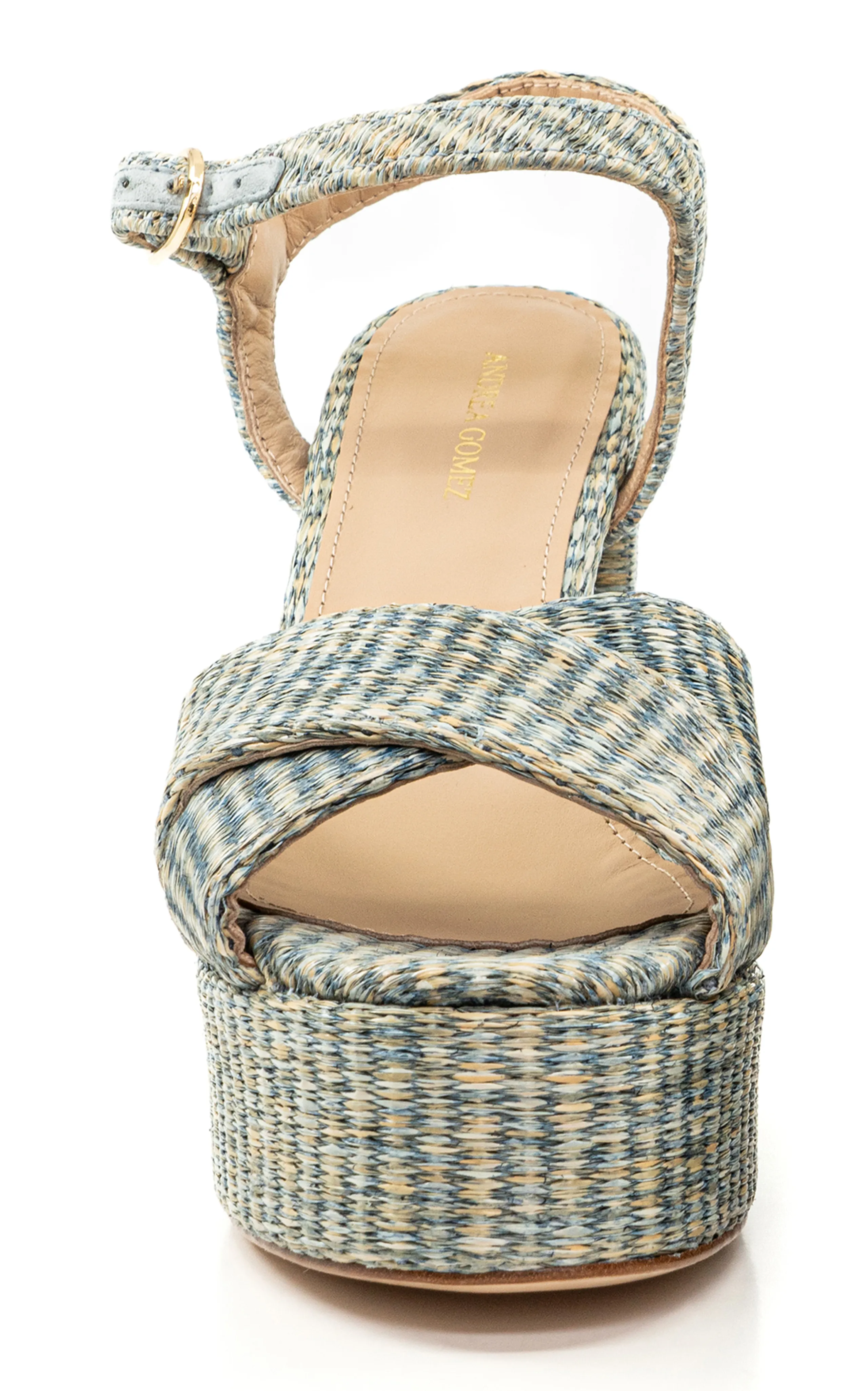 Andrea Gomez Bella Raffia Platform Sandals