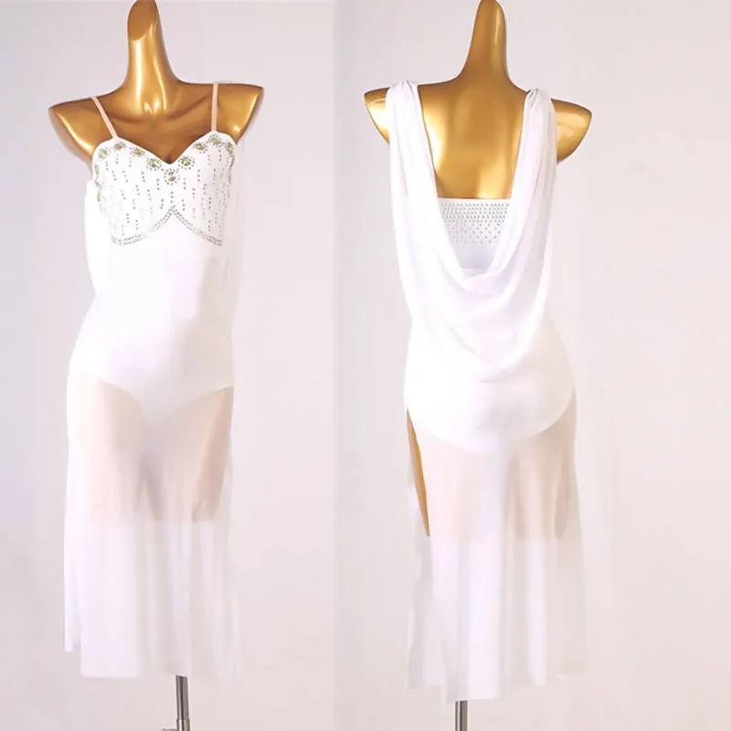 White Latin Dance Dress by Angel's Whisper - Style LQ320