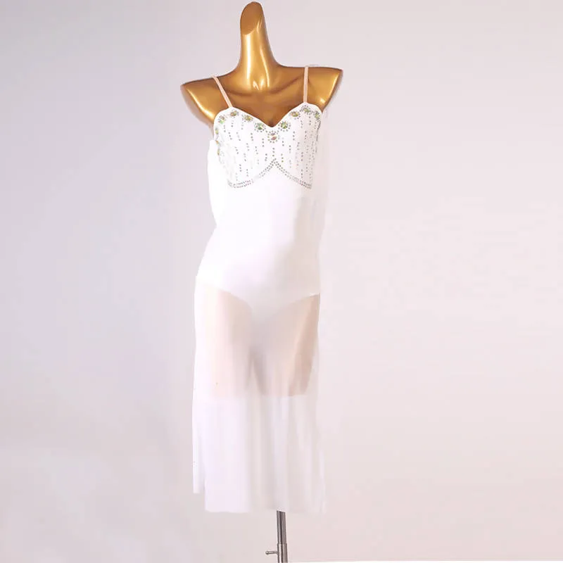 White Latin Dance Dress by Angel's Whisper - Style LQ320