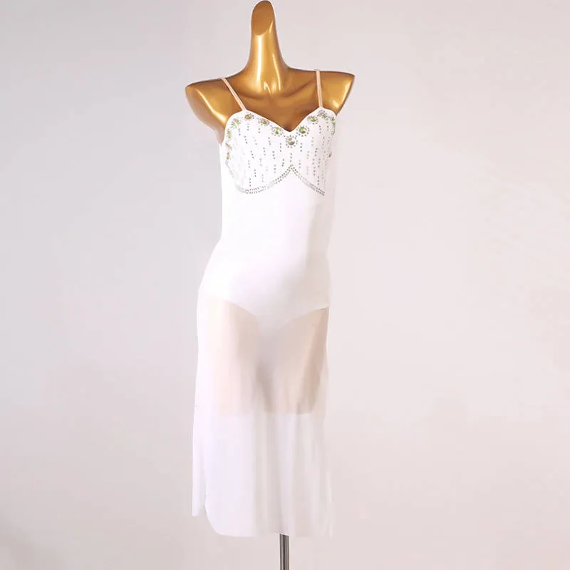 White Latin Dance Dress by Angel's Whisper - Style LQ320