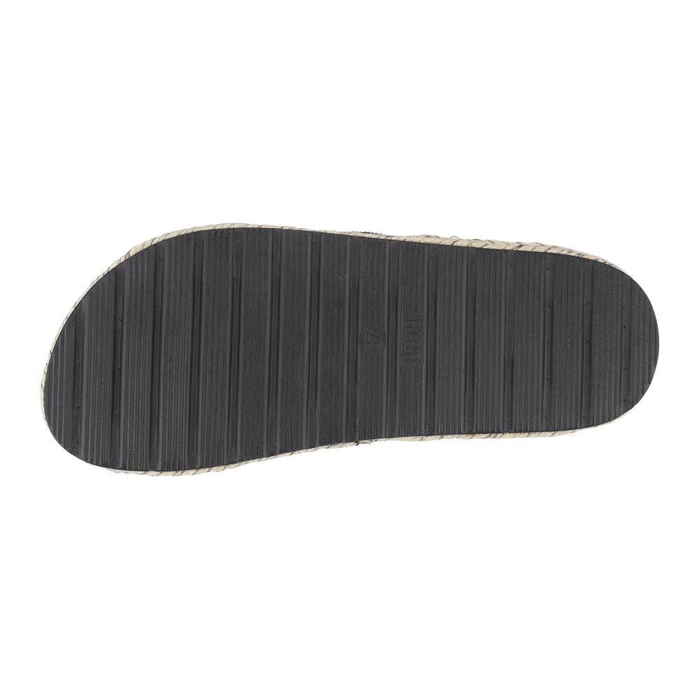 Ariane Black Footbed Sandals