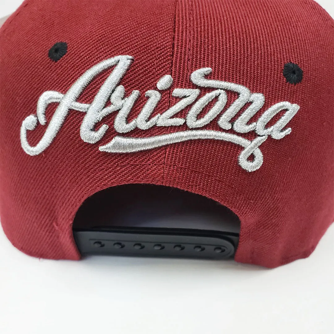 Arizona Football Phoenix Snapback Hat - Burgundy -> Arizona Football Phoenix Snapback Cap - Maroon