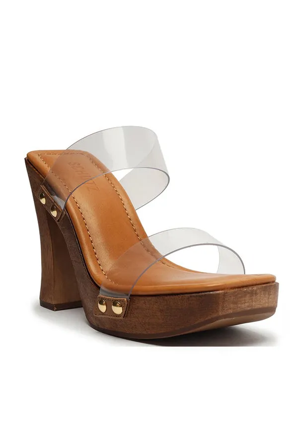 Aryana Vinyl Platform Sandals - Transparent