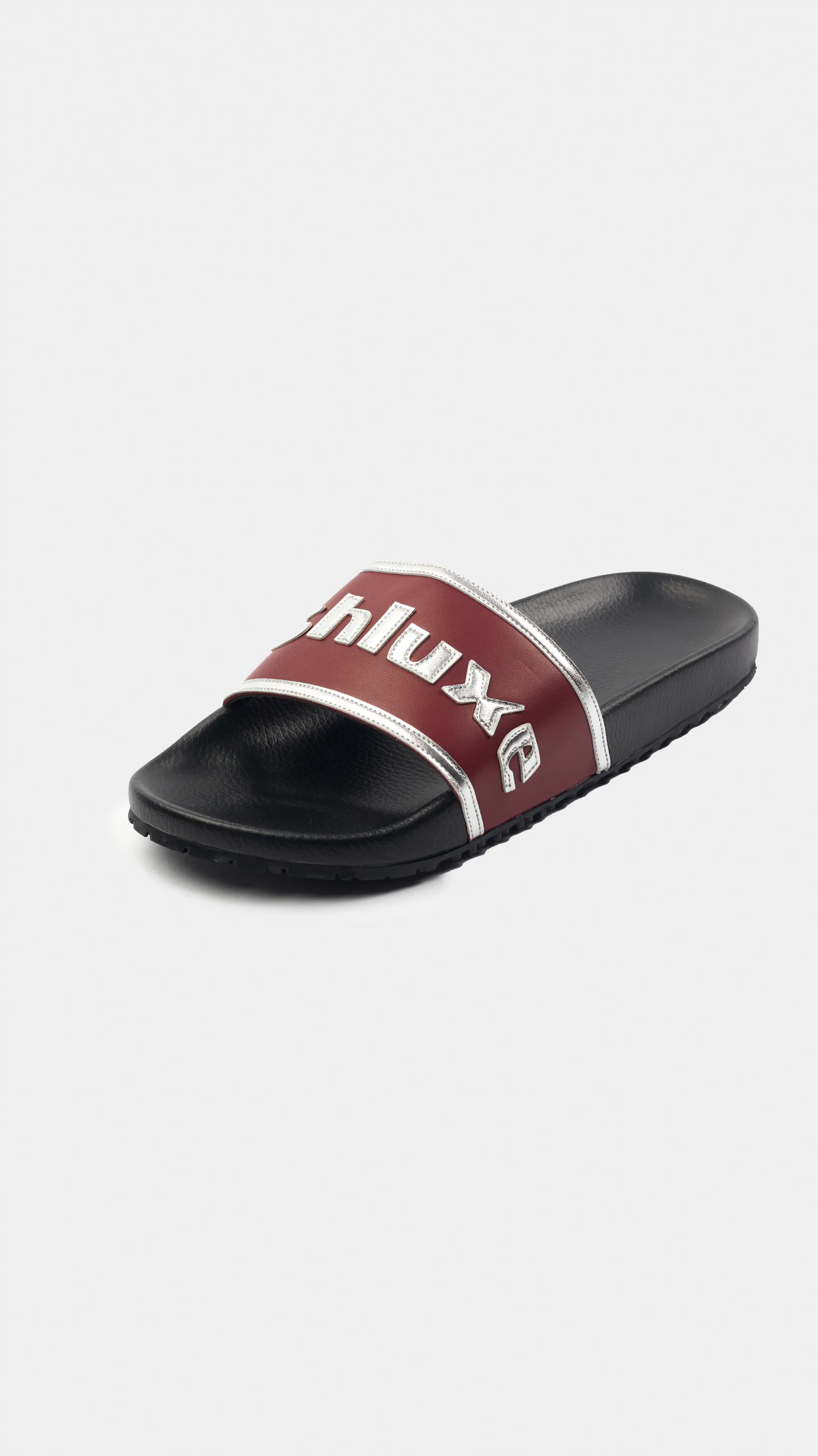 Ashluxe Stitched Leather Slides - Red