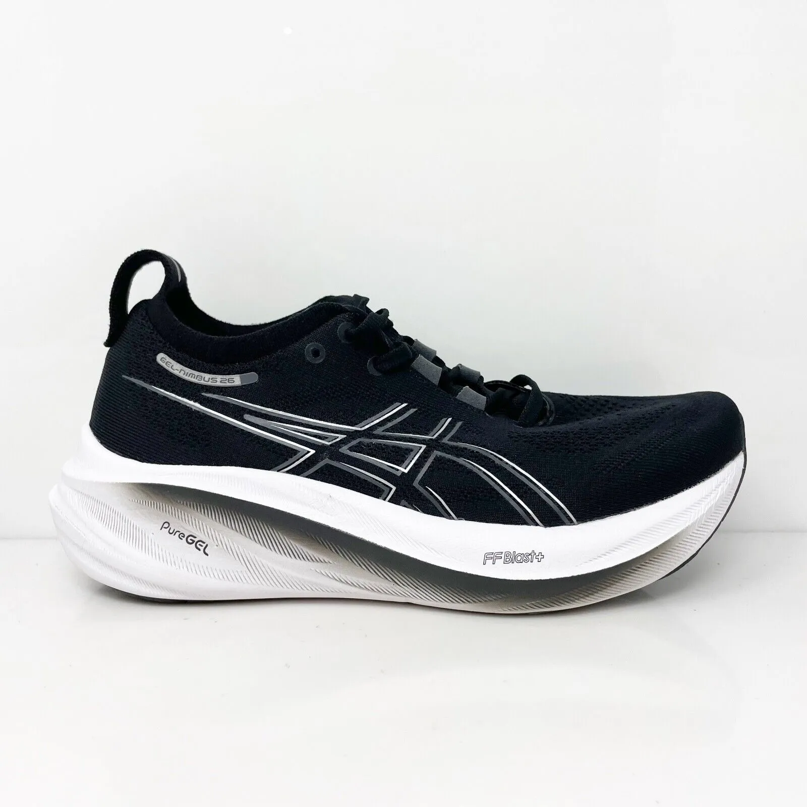 Asics Womens Gel Nimbus 26 1012B601 Black Running Shoes Sneakers Size 7.5