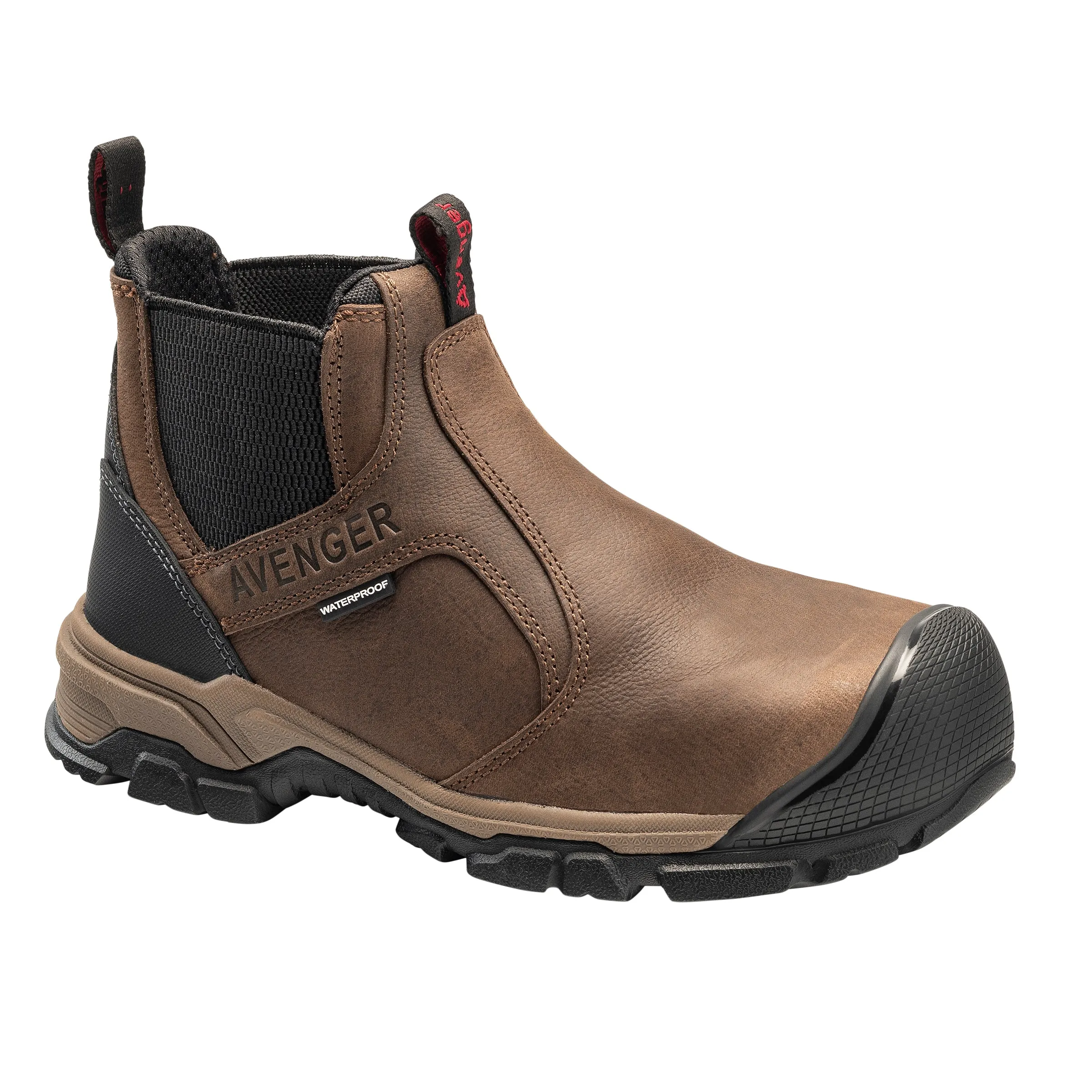 Avenger Ripsaw Brown Slip On Alloy Toe Work Shoe - Waterproof.