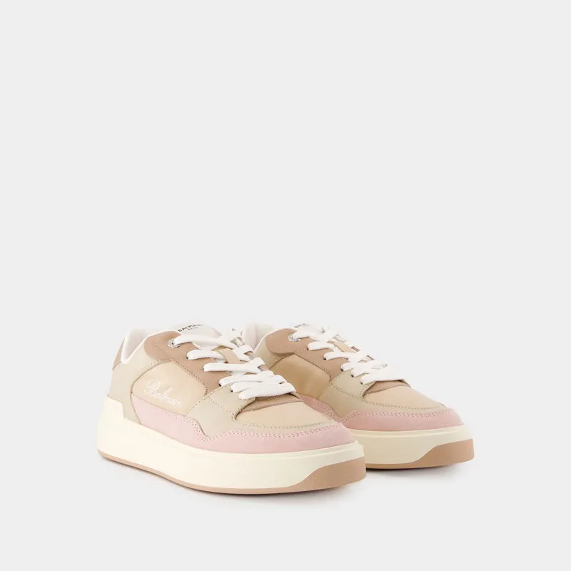 B-Court Flip Sneakers - Balmain - Leather - Light Pink