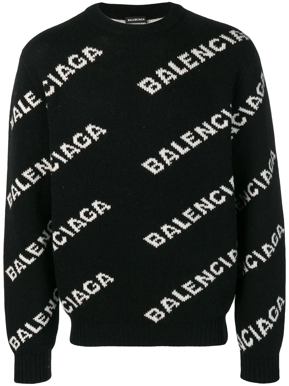 BALENCIAGA INTARSIA-KNIT LOGO JUMPER