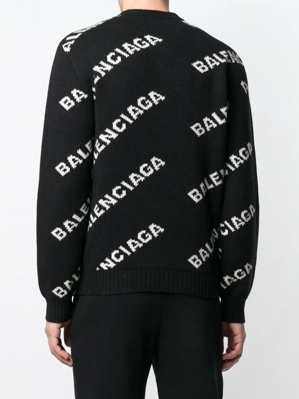 BALENCIAGA INTARSIA-KNIT LOGO JUMPER