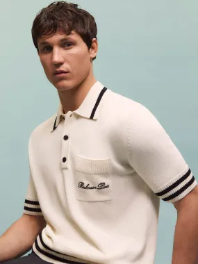 Balmain Strip Knit Polo 