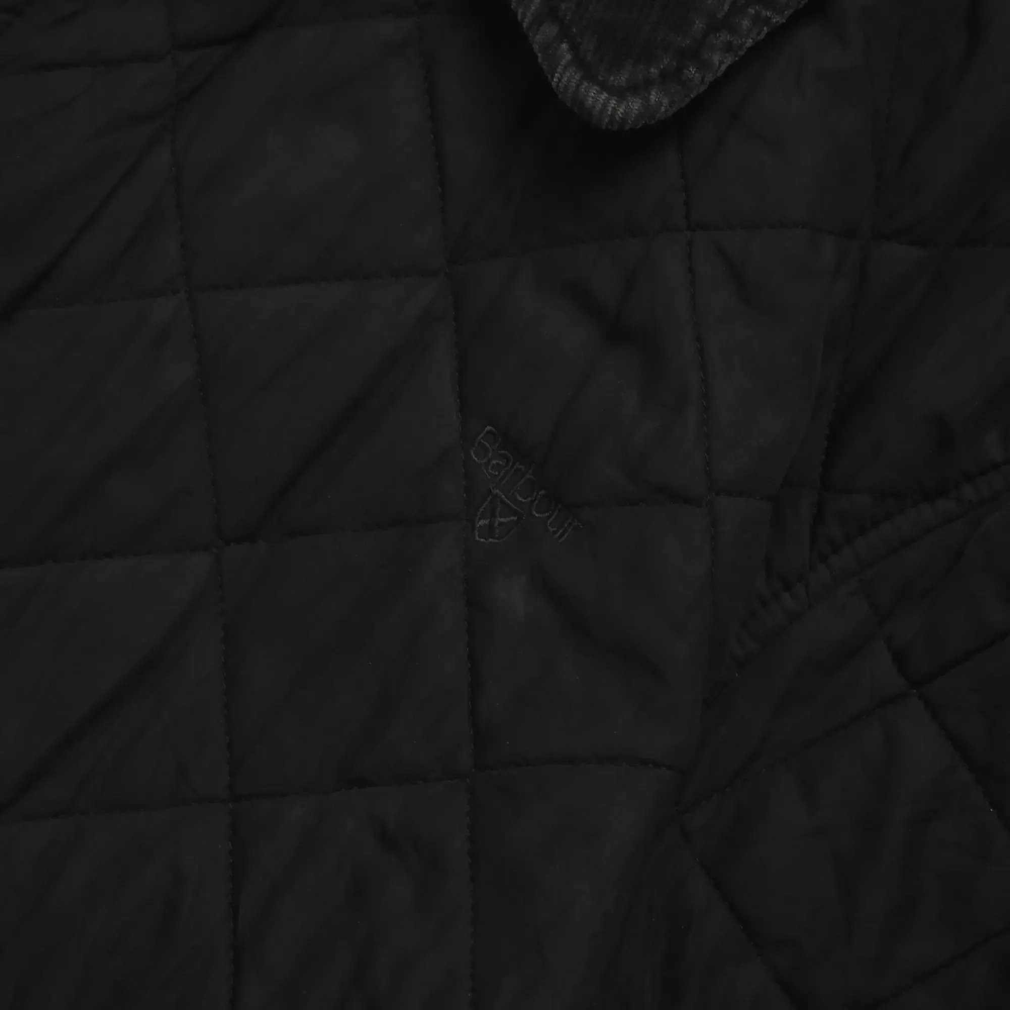 Barbour Corduroy Trimmed Guilted Black Jacket - M