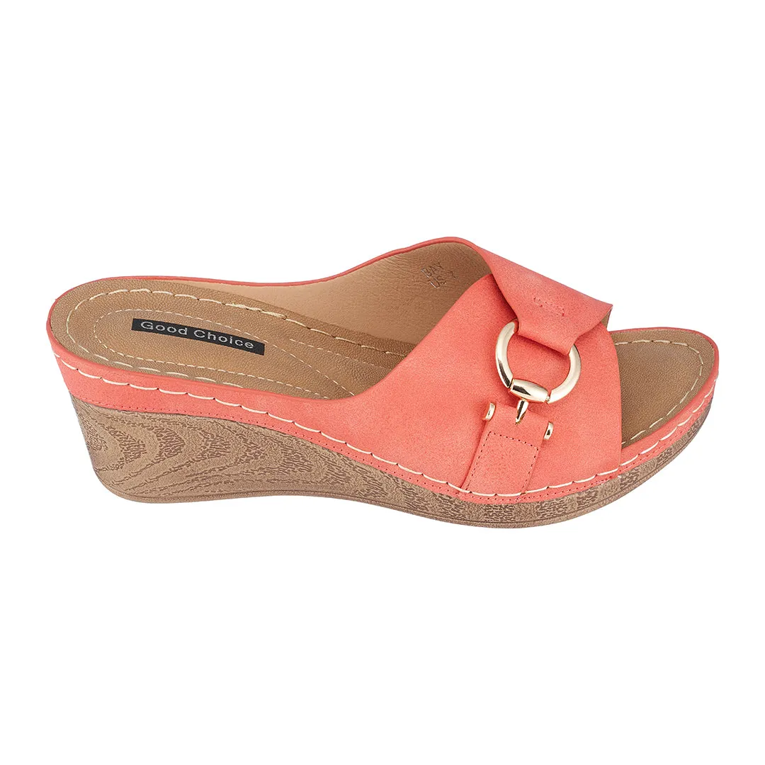 Bay Coral Wedge Sandals