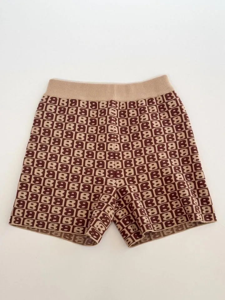 BB womens knit shorts - brown/camel