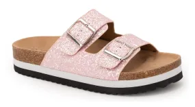 Beach Babe Pink Glitter Slides