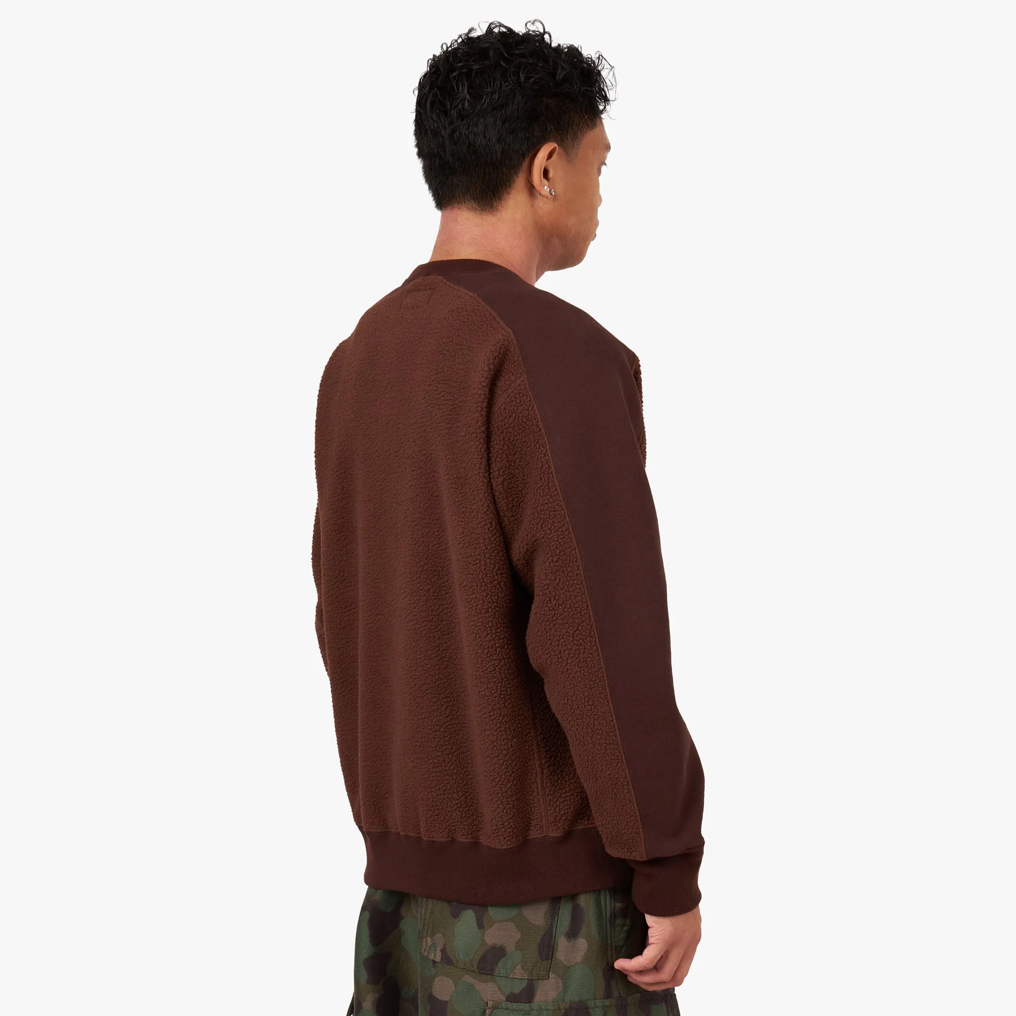 BEAMS PLUS MIL Fleece Crewneck in Brown - Shop Now