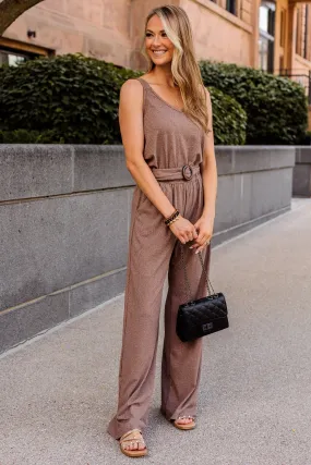 Knit Jumpsuit in Mocha