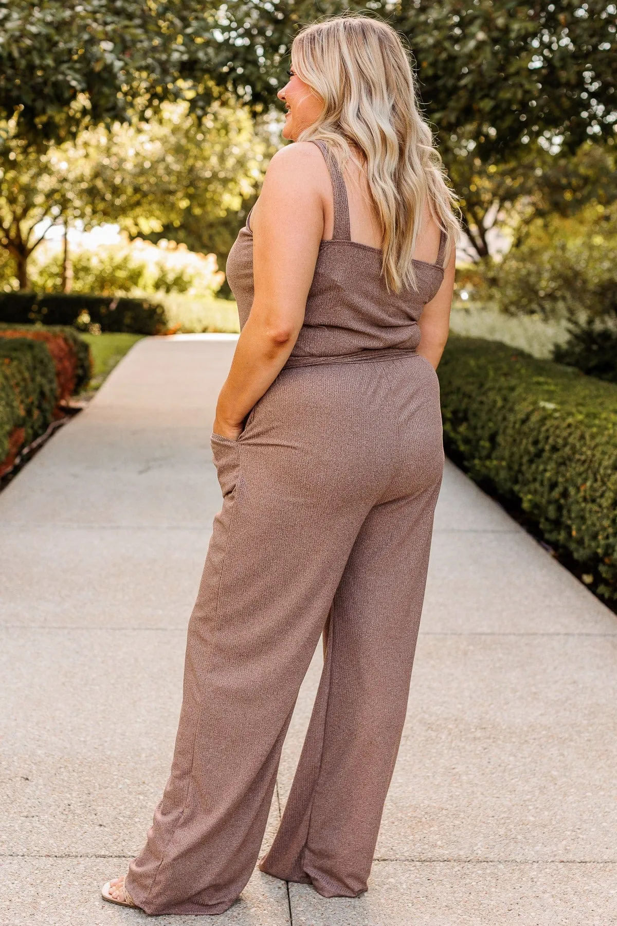 Knit Jumpsuit in Mocha