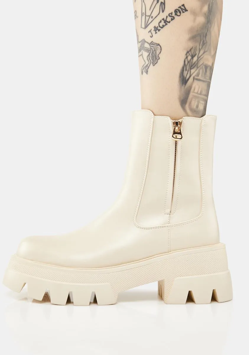 Beige Chelsea Boots