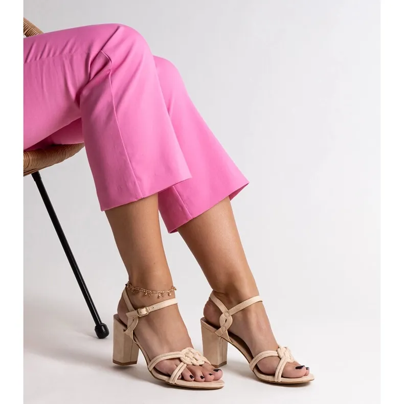 Beige high-heeled sandals by Shama