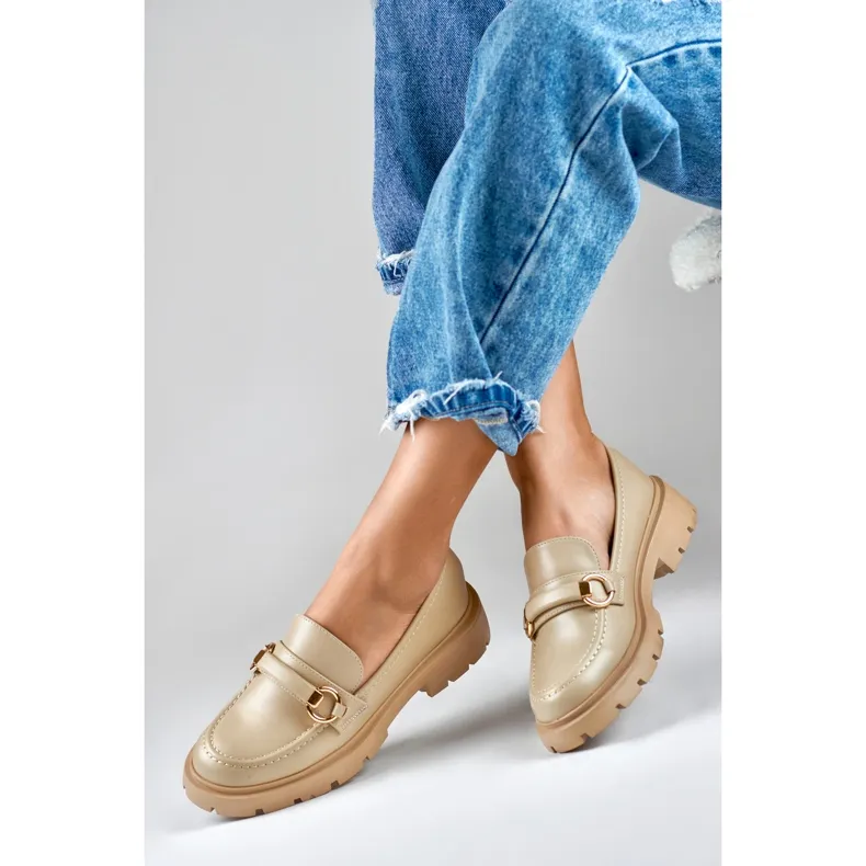 Minimalist Beige Moccasins