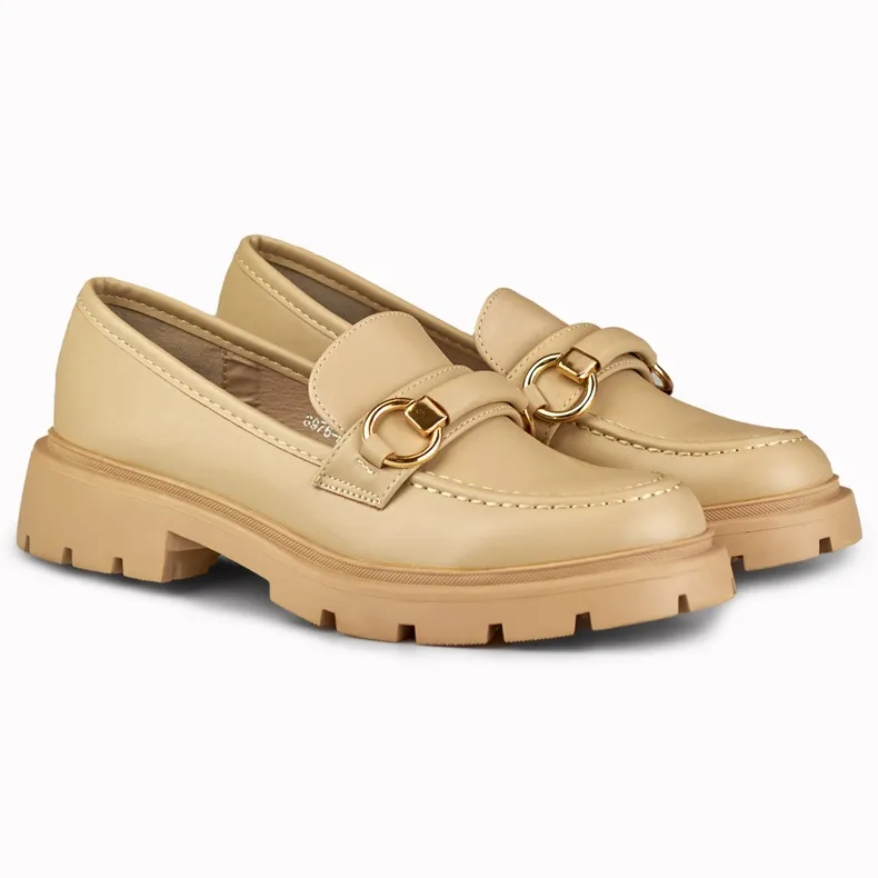 Minimalist Beige Moccasins