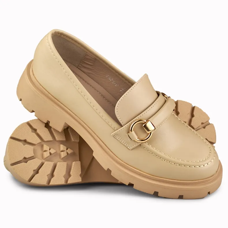 Minimalist Beige Moccasins