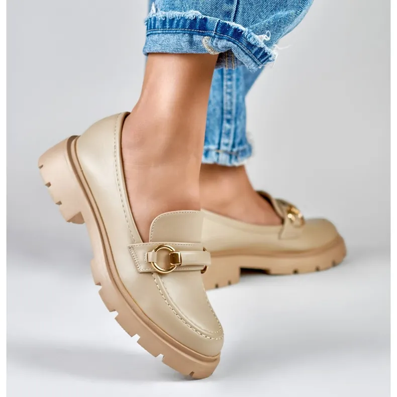 Minimalist Beige Moccasins