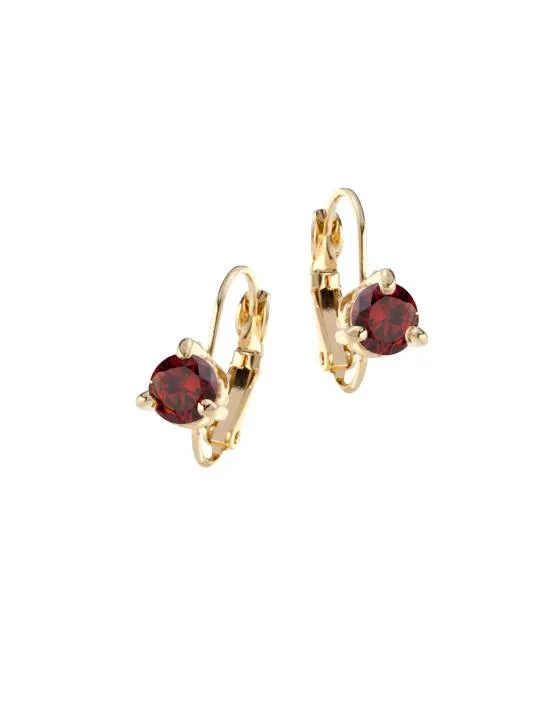 Beijos 6mm Garnet Cubic Zirconia Prong Set Earrings by John Medeiros