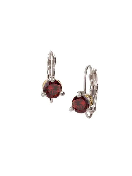 Beijos 6mm Garnet Cubic Zirconia Prong Set Earrings by John Medeiros