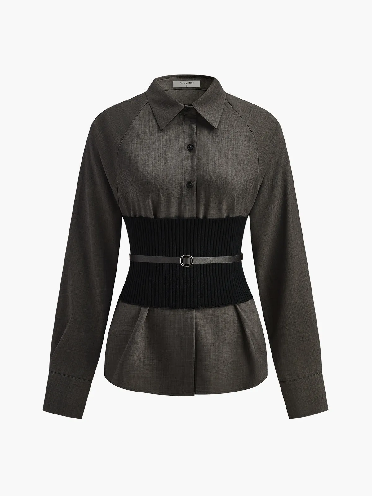 Belted Corset Polo Shirt